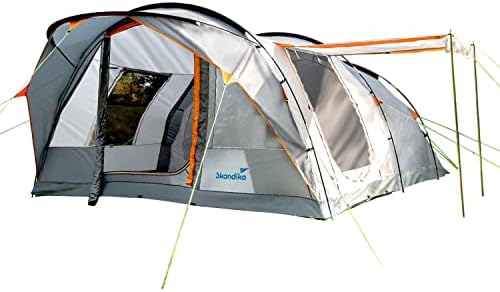 Les meilleures tentes tunnel Skandika Nordland pour 6 personnes avec tapis de sol cousu, hauteur 2 m et moustiquaires