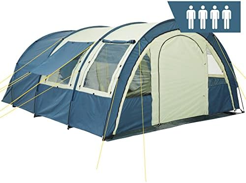 Comparatif de tentes tunnel spacieuses pour 4 personnes | CampFeuer avec vestibule immense | 5000 mm de col. d’eau | tapis de sol inclus