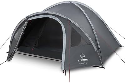 Meilleures tentes de camping pour 4 personnes : JUSTCAMP Lake 4 – Spacieuse et fiable