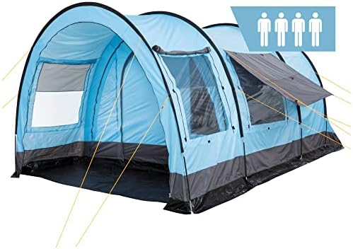 Les 7 meilleures tentes tunnel pour 4 personnes | Immense vestibule, 5000 mm de colonne d’eau | Avec tapis de sol